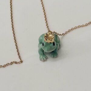 Frog prince glass pendant necklace